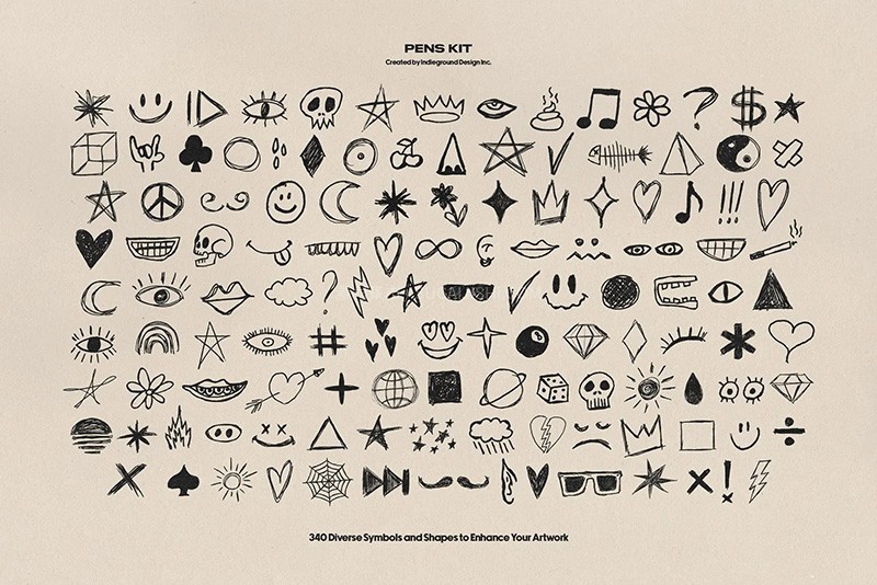 Photoshop经典笔迹手绘涂鸦笔刷